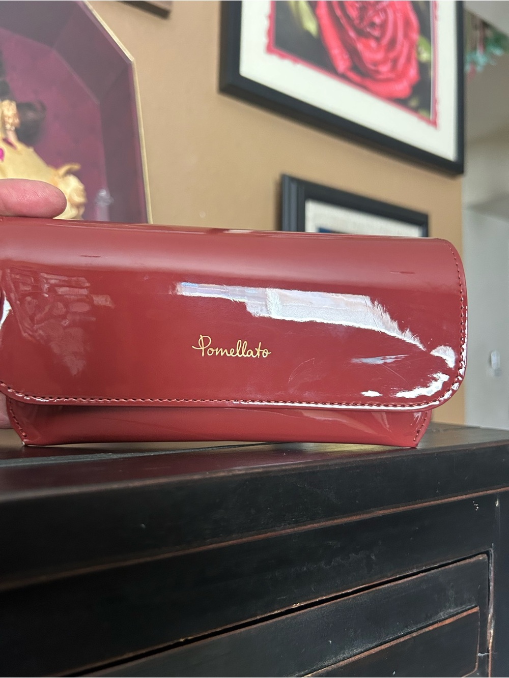 New Patent Leather Pomellato Eyewear Case Sunglasses Eyeglasses holder